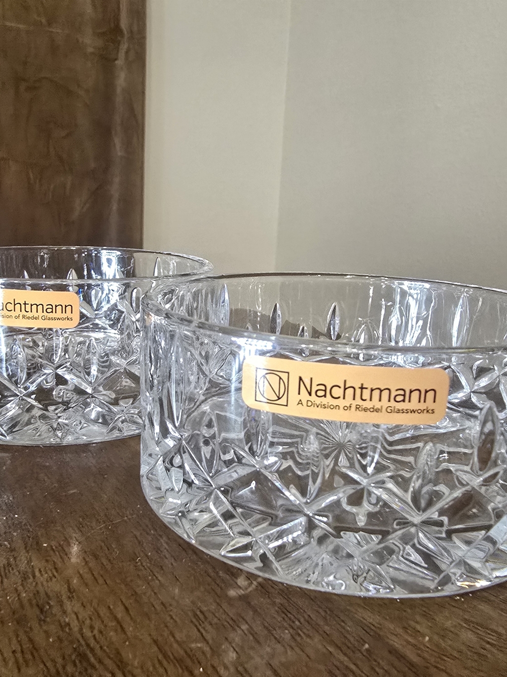 SOLD Nachtmann Noblesse Crystal Glass Dessert Bowls 2 Piece Set 4.25 in Germany